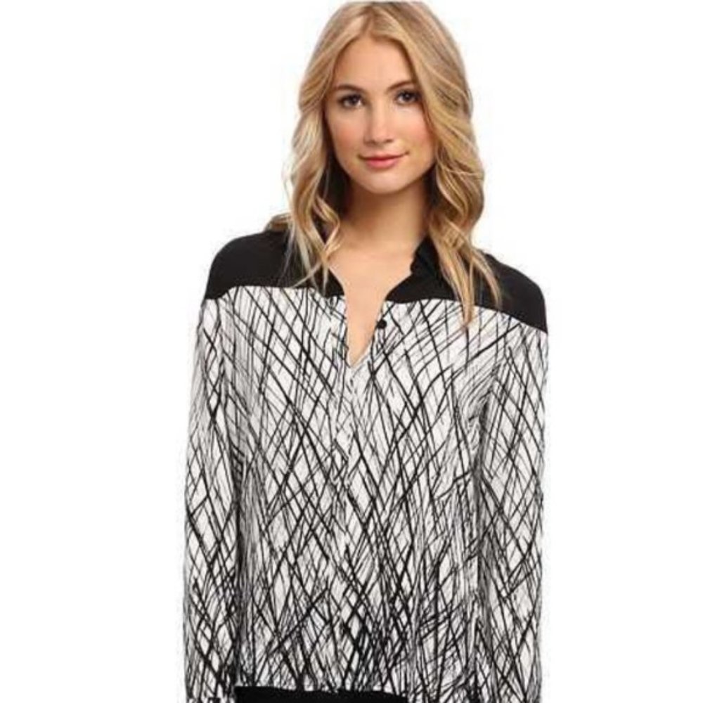BCBGMaxAzria Oversized High-Low Katee Blouse Sz XXS NWT